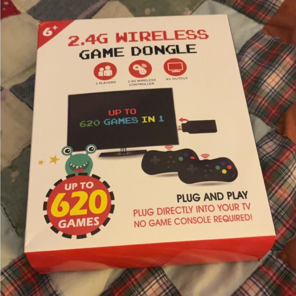 2.4G Wireless Game Dongle with 620 Games - Black